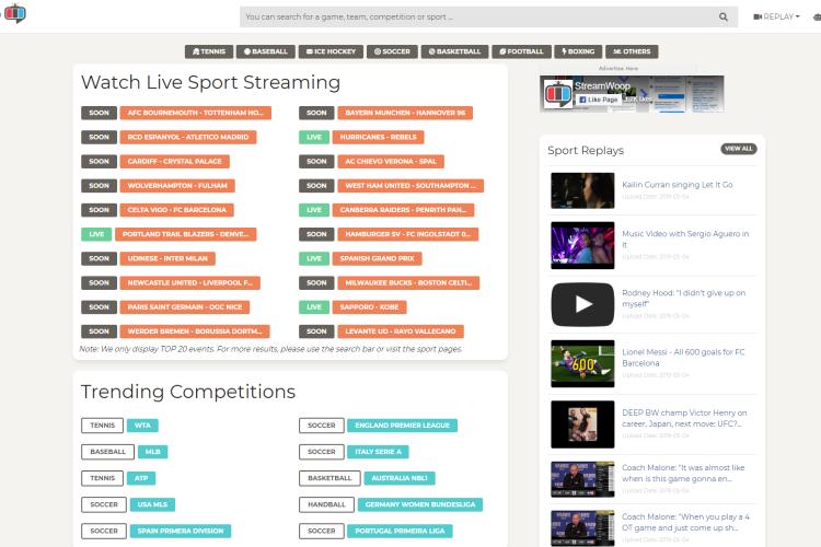 TheStreamWoop Sports Live Stream Website