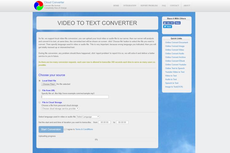 Online Audio to Text 360 Converter