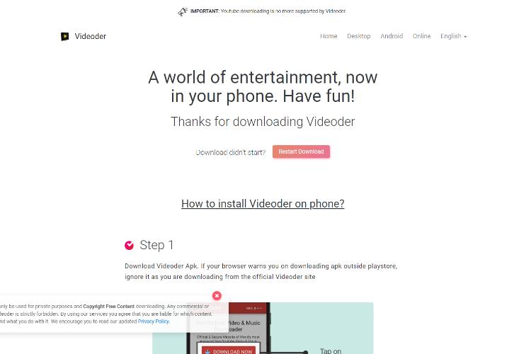 Videoder as the Best Android YouTube Downloader for 2023