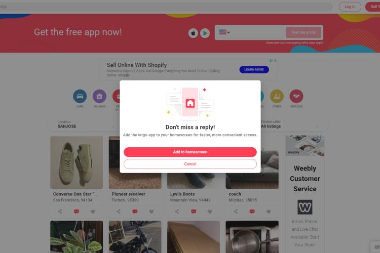 Letgo (app for selling things within your neighborhood)