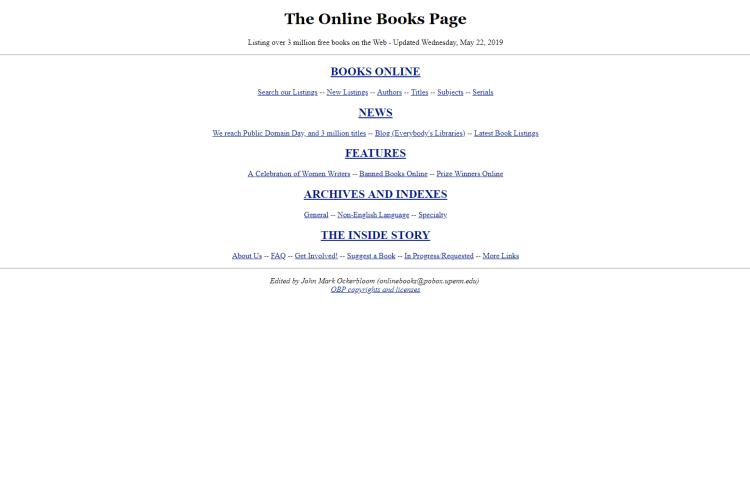 The Online Books Page – Site Link