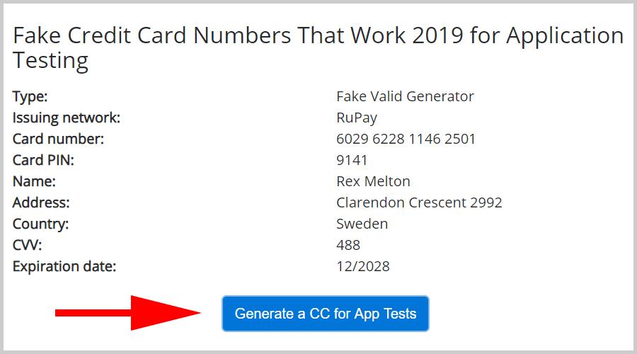 Credit Card Generator With Cvv And Expiration Date 2020 Valid