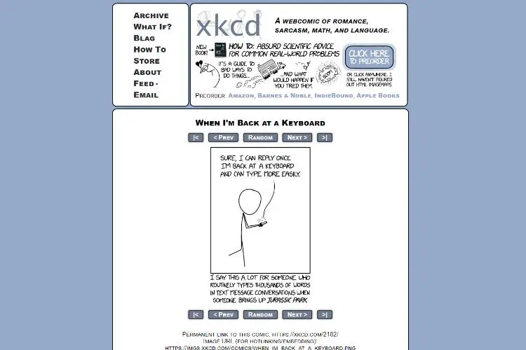 Most Interesting Websites Cool to Visit in 2023: xkcd