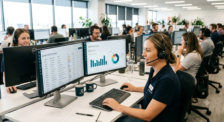 Best help desk software for SaaS companies shown across multiple support dashboard views