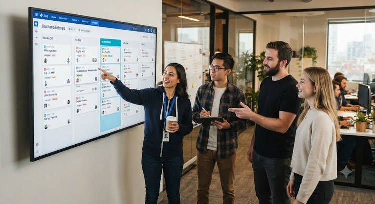 Best kanban tools for agile development teams displayed on a visual workflow board with swimlanes and WIP limits