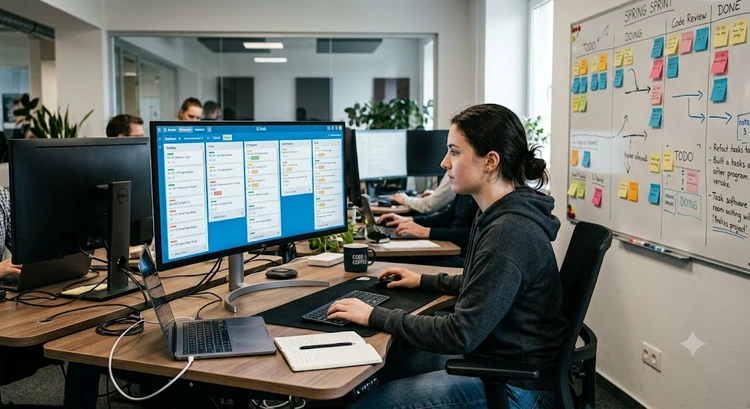 Best kanban tools for developers displayed on a software team workflow board with WIP limits and swimlanes