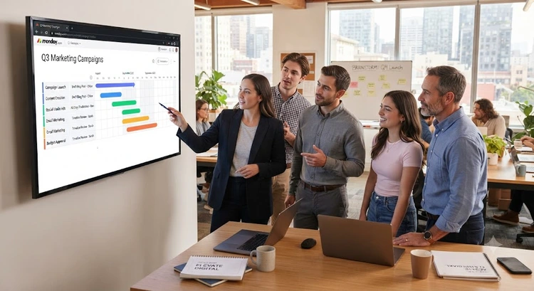 best project management software for marketing teams shown across multiple dashboards