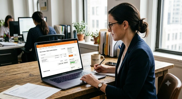 Harvest app review time tracking invoicing dashboard with project budget and billing status