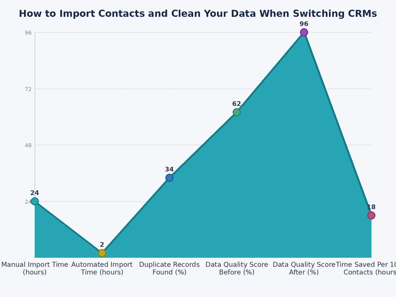 bar chart comparing CRM migration success rates by preparation method
