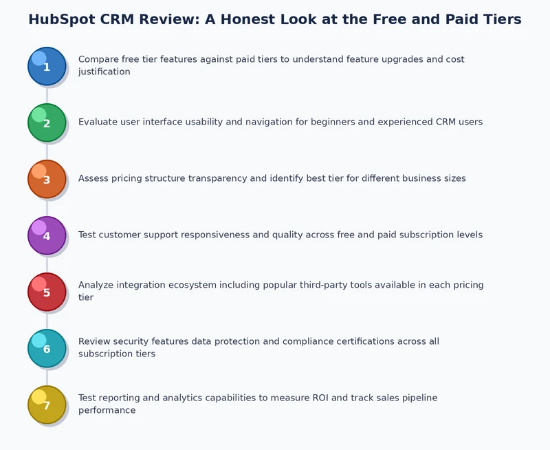 HubSpot CRM setup process chart showing pipeline stages, contact import, and deal management workflow