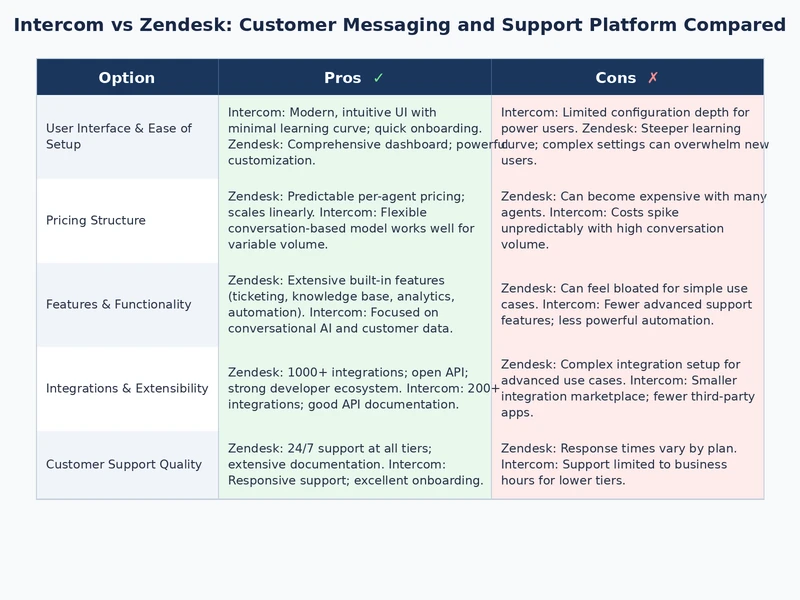 Intercom vs Zendesk pricing model and scalability comparison by team size