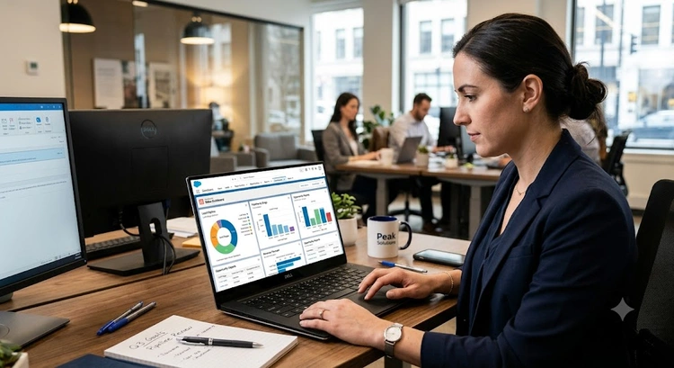 Salesforce Starter review small business dashboard showing pipeline, case management, and contact records
