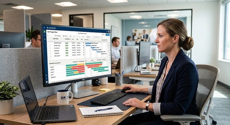 Smartsheet review: grid-based project management dashboard interface